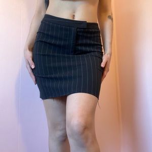 Pinstriped Midi Pencil Skirt